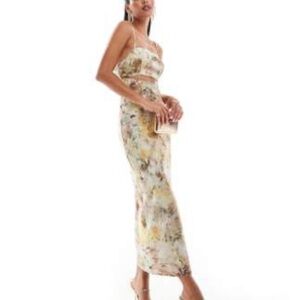 ASOS Strapless Watercolor Dress - Multicolor